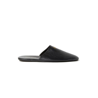 MIU MIU LEATHER SLIPPERS 5S322E